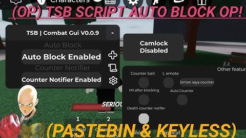 (NEW) OP TSB Script GUI | Op Auto Block, Cam Lock, Parry Bait & More! [KEYLESS + FREE]