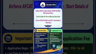 Indian Air Force AFCAT 2026 🚨 Apply Online, Exam Date &amp; Eligibility #indianairforce #competitiveexam