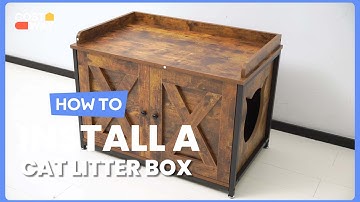 How to Install the Cat Litter Box Enclosure with Doors and Footpads | PV10017 #costway #howto