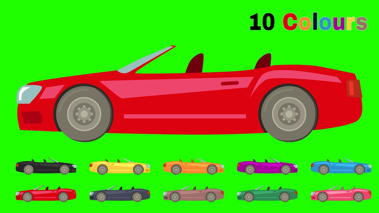 Green Screen Sport Car Animation Video Chroma Key With Sound (Full HD) Free No Copyright