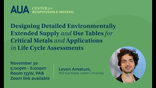 Designing Detailed Environmentally Extended Supply and Use Tables for Critical Metals and Applicatio