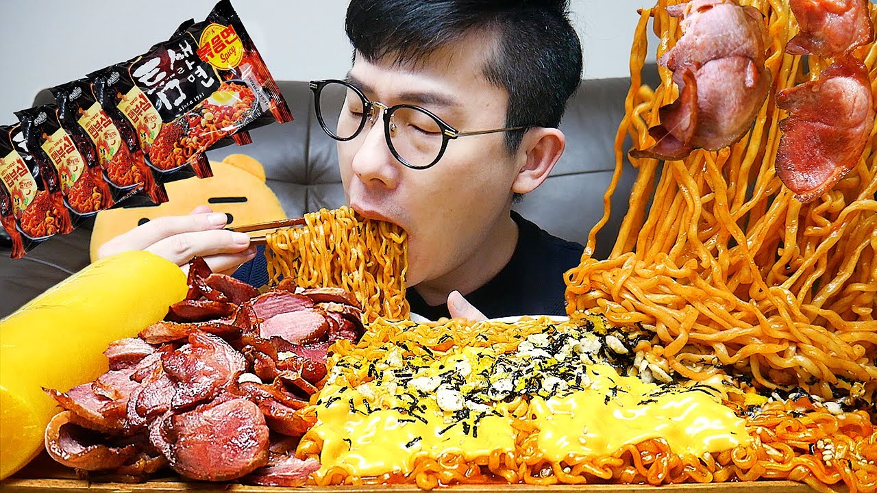 ASMR MUKBANGㅣSPICY NOODLES🔥 & SMOKED DUCKㅣEATING SHOW