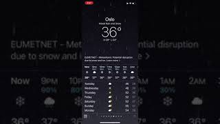 iOS Weather animation: Mixed Rain and Snow night screenshot 3