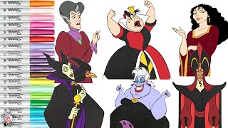 Disney Villains Coloring Book Compilation Maleficent Queen of Hearts Evil Stepmother Ursula Jafar