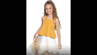 Look De Festa Infantil Provando O Conjunto Elegante Da Diforini