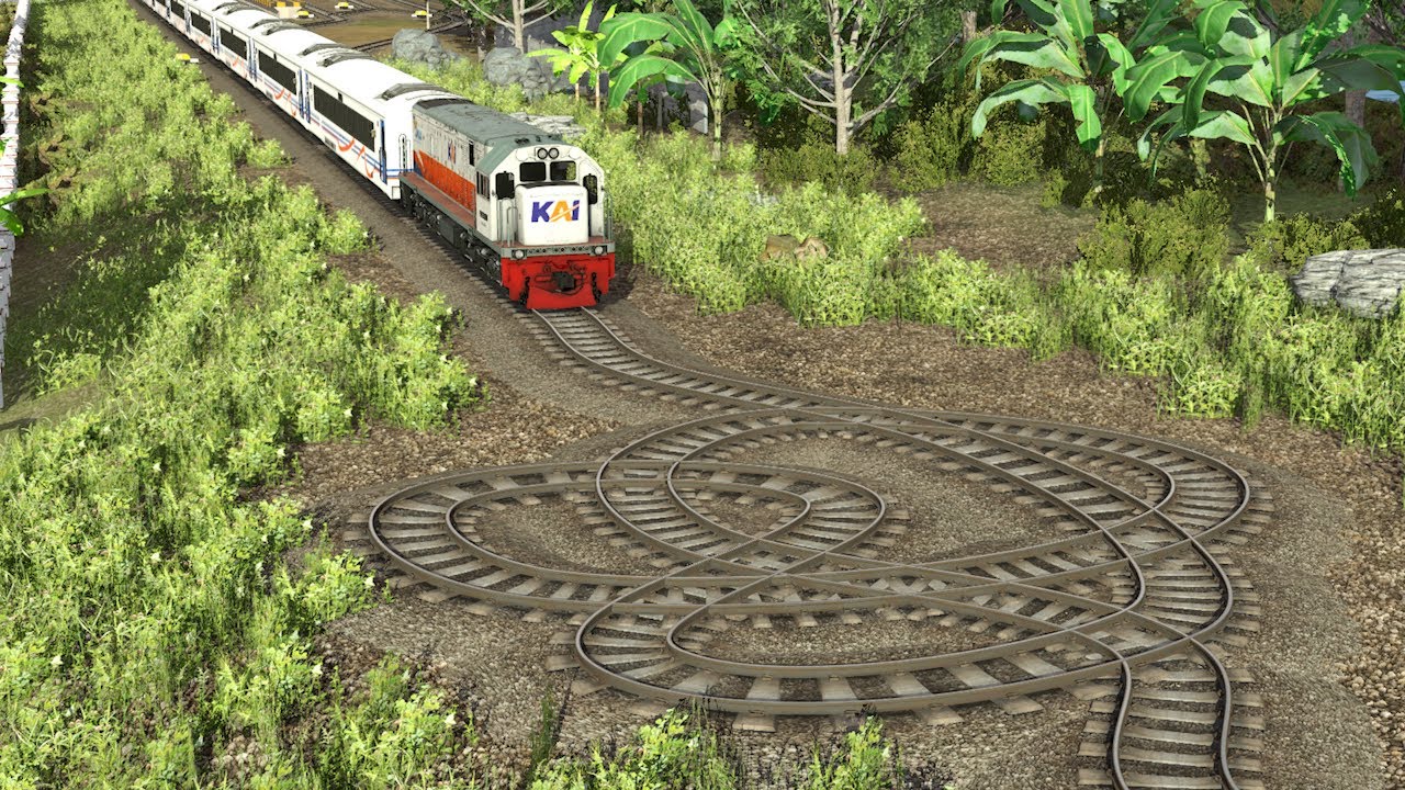 Messy Rails Kereta Api Melewati Rel Berantakan Gila | Train Crossing Crazy Messy ...