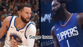 I put James Harden and Stephen Curry on the same team in NBA 2K 24.
