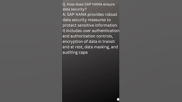 How SAP HANA ensure data security #YOUTUBESHORTS#SHORTVIDEOS
