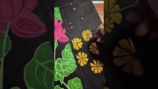 “ this black canvas turn into a floral masterpiece 🌸✨”#shorts #floralpainting #art #creativevideo