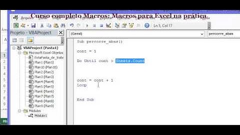Macros para Percorrer Abas