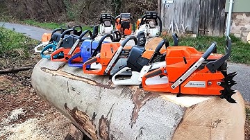 Head to head (versus) from chainsaws battle video (MS 881, MS 880, MS 661, Husqvarna 3120xp, 395xp)
