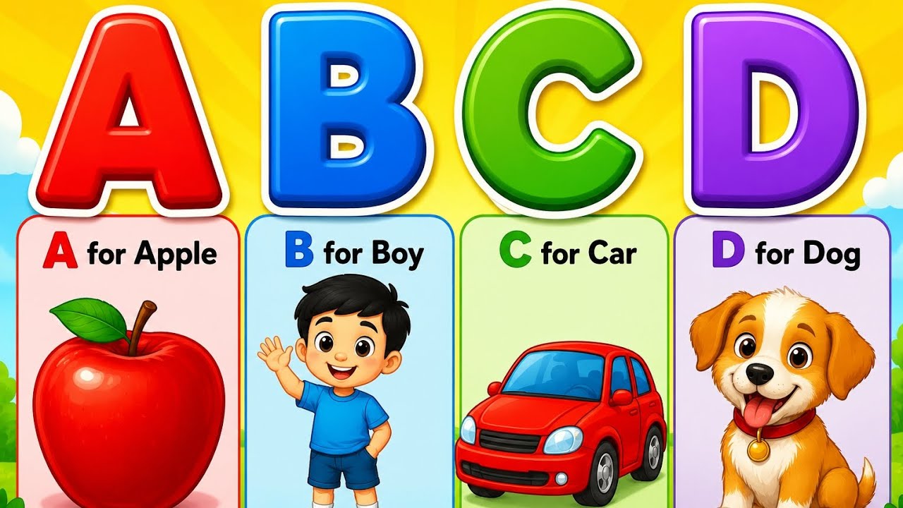 3 Fun ABCD Rhymes for Kids 🎵 | ABC Song 🔤 | Alphabet Dance 🌈 | Learn ...