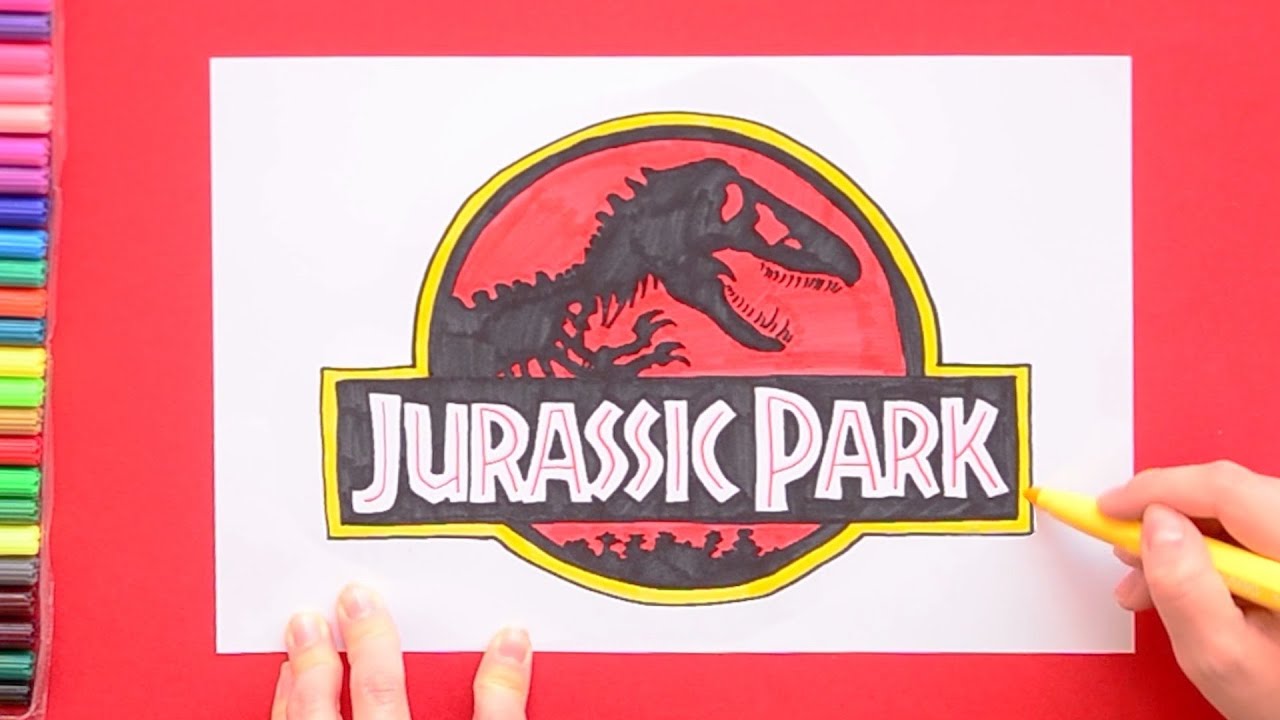 How to draw Jurassic Park Logo - YouTube