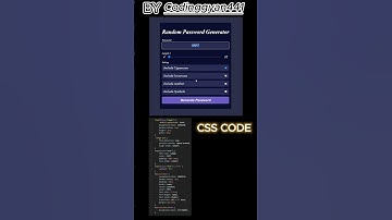 Automatic Password Generator using HTML, CSS and Javascript | By Codinggyan441