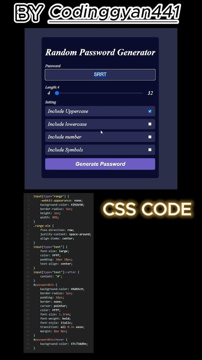 Automatic Password Generator using HTML, CSS and Javascript | By ...