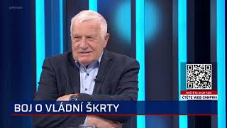 Václav Klaus o rozsáhlé vládní krizi veřejných financí v debatě s předsedou odborů @ CNN Prima News