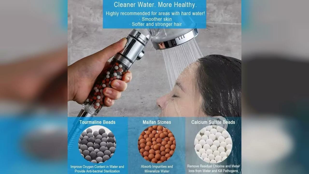 Review: Mineral Balls 3 Modes High Pressure Shower Head with On/Off Switch Filter Water Saving...