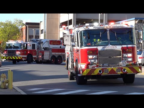 Reading Fire Department Engine 1 & Tower 1 Responding 4/13/24