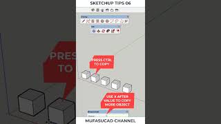 Sketchup Tips 06 Copy Object #Shorts