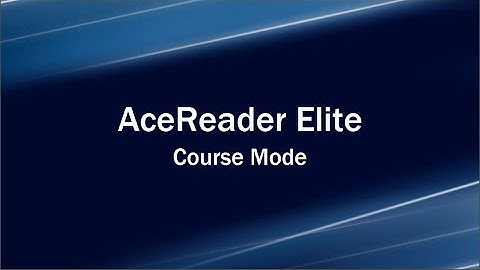AceReader Elite (speed reading software) - Course Mode