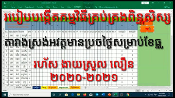 របៀបបង្កើតតារាងស្រង់អវត្តមានប្រចាំថ្ងៃសម្រាប់ខែធ្នូ/how to create a daily absence chart for December