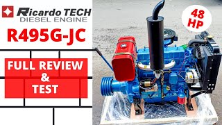 Unboxing Review Ricardo TECH Diesel Engine R495G-JC 48HP with PTO Electric Starter & TEST !!!