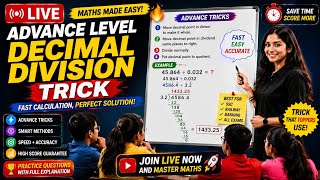 🔴 LIVE : Advance Level Decimal Division Trick 🔥 📚 🚀
