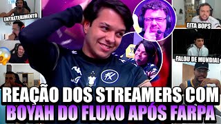 REAÇÃO DOS STREAMERS COM O BOOYAH DO FLUXO E A ENTREVISTA DO BOPS APÓS SEREM FARPADOS PELO YAGO!