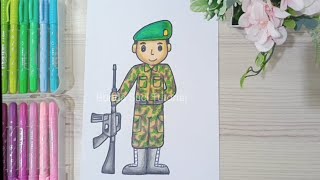 Tutorial menggambar Tentara Nasional Indonesia #HUTTNI #TNI #drawing #draw
