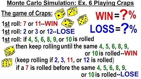 Statistics: Ch 4 Probability and Statistics (73 of 74)  Monte Carlo Simulation: Ex. 6 Playing Craps