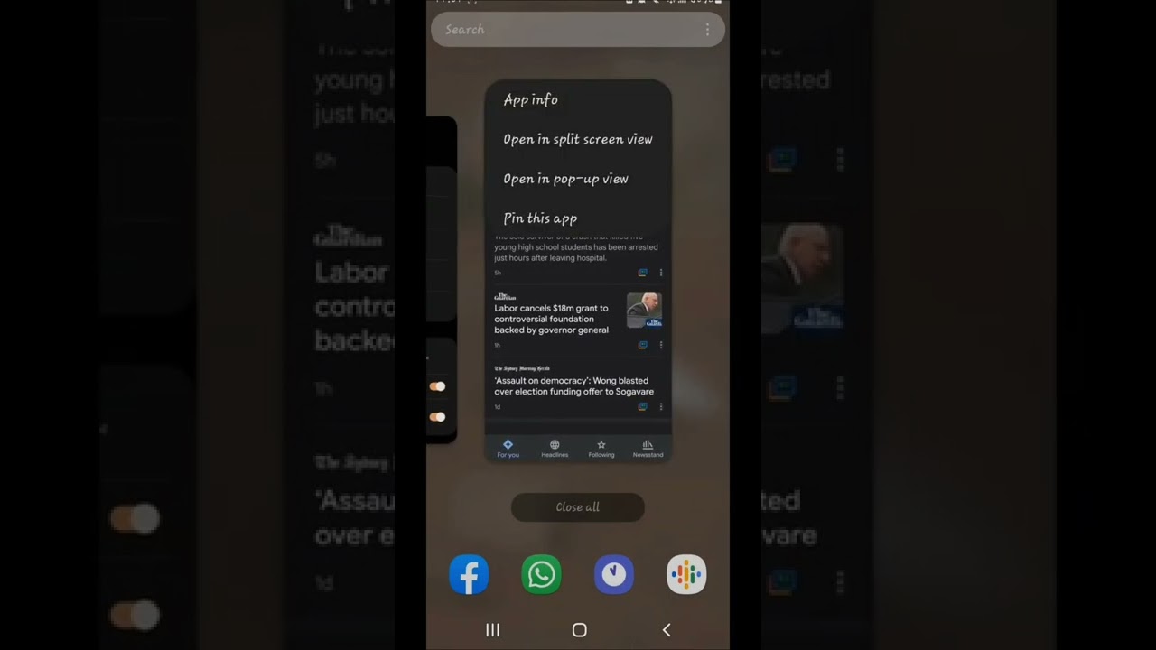 Use the Pin Windows Feature on Samsung S22 Ultra