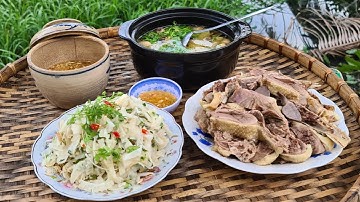 Cháo vịt miền tây ăn cùng gỏi cây chuối non (video 4k)