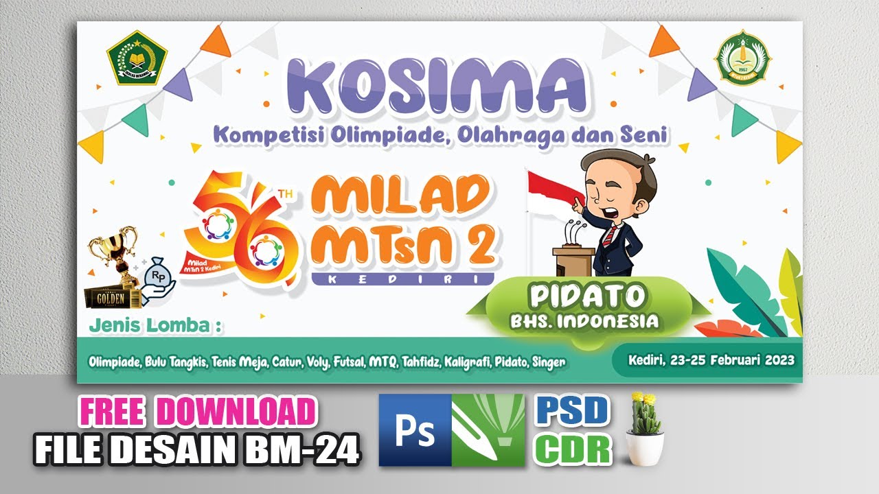 Tutorial #banner #pidatobahasaindonesia 200 X 100 CM @72 dpi - #banner ...