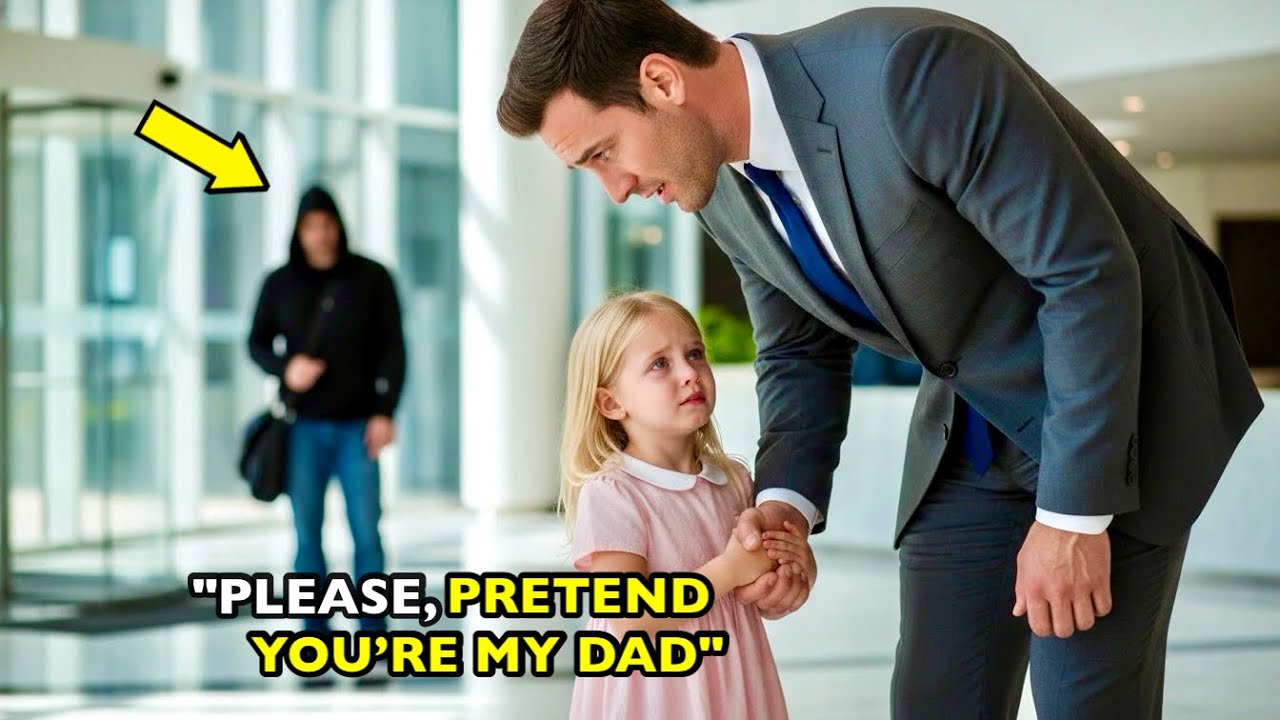 “Please, pretend you’re my dad” Girl grabs Millionaire’s hand when she sees someone from her past…