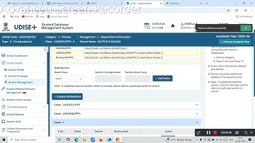 Udise plus 2025 - Section Management.