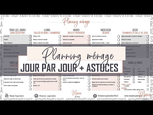 DIY : Tableau Répartition des Tâches Ménagères 