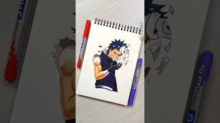 Drawing Obito with ✨Doms Brush pen ✨shorts naruto youtubeshorts obito