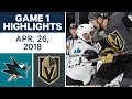 NHL Highlights | Sharks vs. Golden Knights, Game 1 - Apr. 26, 2018
