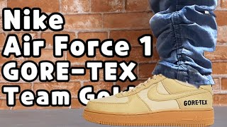 Nike Air 1 GORE-TEX Gold unboxing/nike force 1 gore tex review/nike gore-tex on feet - YouTube