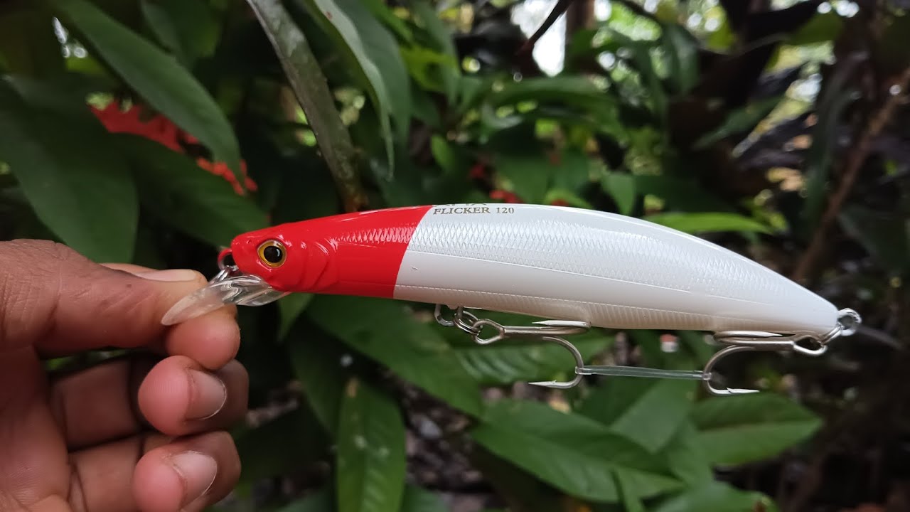 LUCANA Flicker 120 lure unboxing || Size:120mm Weight:30g Colour: Redhead Milk ||