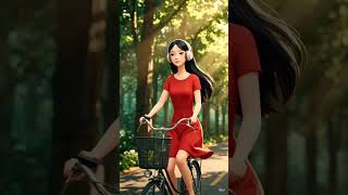 Lofi Girl Cycling 🌿✨ | Peaceful Ride Beats #shortvideo