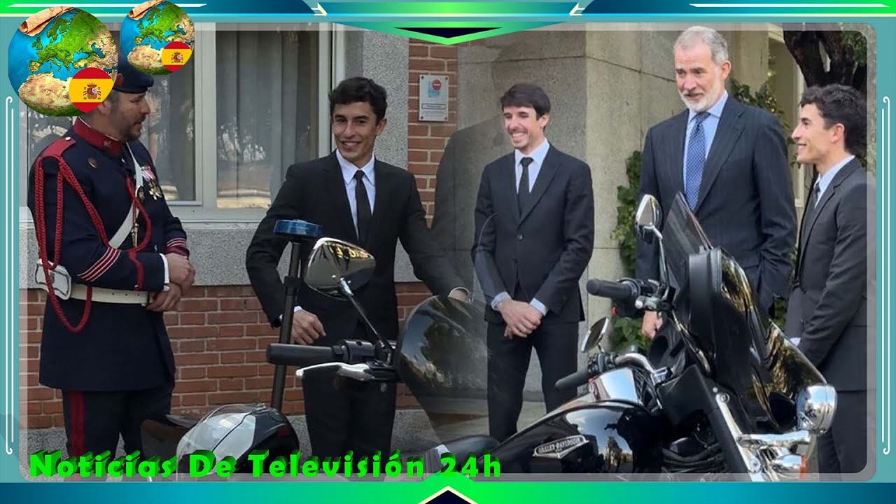 La broma de Álex y Marc Márquez junto a Felipe VI a los motoristas de la Casa Real ¡Buen cacharro