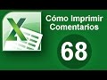 Tutorial Excel (Cap. 68) Cómo Imprimir Comentarios