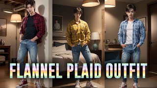 FLANNEL PLAID OUTFIT [AI Art Lookbook] #aiart #ailookbook #aimodel screenshot 5