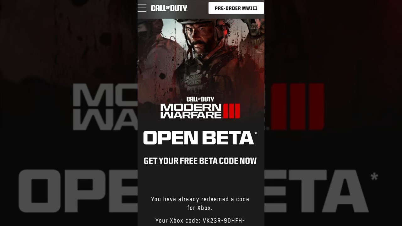 How to get Free Beta Code for Modern warfare 3  #mw3 #mw3betacode #callofduty #modernwarfare3 #short