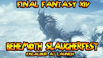 Final Fantasy XIV: A Realm Reborn - First Behemoth Encounter At Launch (Excalibur)