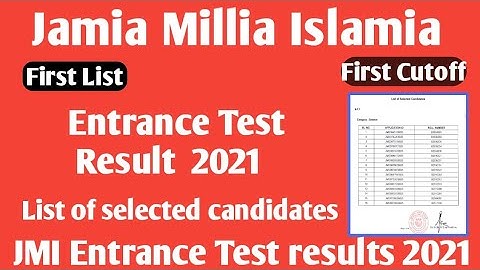 Jamia results list of Selected candidates 2021 jamia M14 results declared 2021
