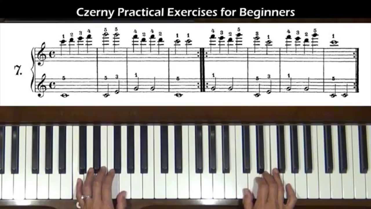 Czerny Practical Exercises for Beginners Op. 599, No. 7 Piano Tutorial ...
