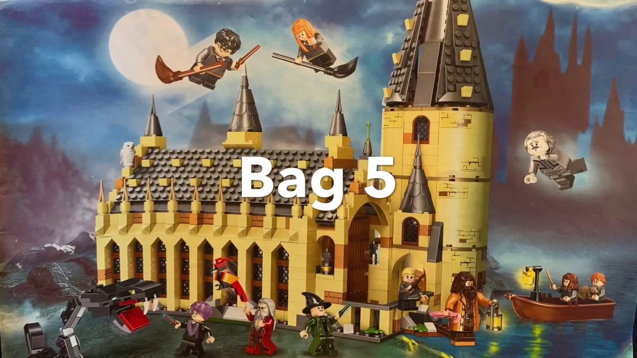Lego Harry Potter Great Hall Bag 5 and Justice Magician timelapse and