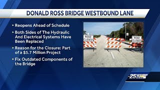 Westbound lanes of Donald Ross Bridge reopened ahead of schedule